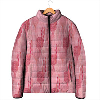Aloha Hawaii Vintage Kahili Pa'a Lima Padded Jacket Palaka Print Berry Pink