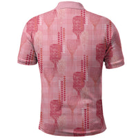 Aloha Hawaii Vintage Kahili Pa'a Lima Polo Shirt Palaka Print Berry Pink LT7 - Polynesian Pride