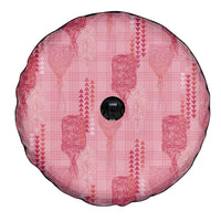 Aloha Hawaii Vintage Kahili Pa'a Lima Spare Tire Cover Palaka Print Berry Pink