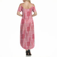 Aloha Hawaii Vintage Kahili Pa'a Lima Summer Maxi Dress Palaka Print Berry Pink LT7 - Polynesian Pride