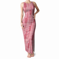 Aloha Hawaii Vintage Kahili Pa'a Lima Tank Maxi Dress Palaka Print Berry Pink LT7 Women Pink - Polynesian Pride