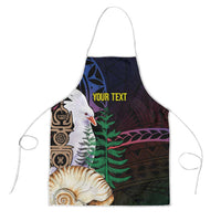 New Caledonia Kanaky Personalized Apron Kagu Bird Emblem LT7 Black - Polynesian Pride