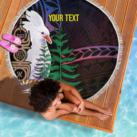 New Caledonia Kanaky Personalized Beach Blanket Kagu Bird Emblem - Polynesian Pride