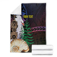 New Caledonia Kanaky Personalized Blanket Kagu Bird Emblem - Polynesian Pride