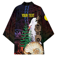 New Caledonia Kanaky Personalized Kimono Kagu Bird Emblem - Polynesian Pride