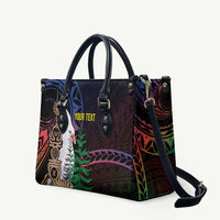 New Caledonia Kanaky Personalized Leather Bag Kagu Bird Emblem - Polynesian Pride