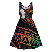 New Caledonia Kanaky Personalized Midi Dress Kagu Bird Emblem - Polynesian Pride