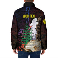 New Caledonia Kanaky Personalized Padded Jacket Kagu Bird Emblem - Polynesian Pride