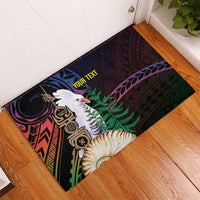 New Caledonia Kanaky Personalized Rubber Doormat Kagu Bird Emblem LT7 - Polynesian Pride