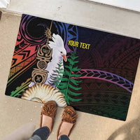 New Caledonia Kanaky Personalized Rubber Doormat Kagu Bird Emblem LT7 - Polynesian Pride