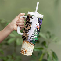New Caledonia Kanaky Personalized Tumbler With Handle Kagu Bird Emblem - Polynesian Pride