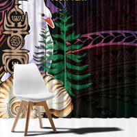 New Caledonia Kanaky Personalized Window Curtain Kagu Bird Emblem - Polynesian Pride