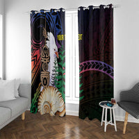 New Caledonia Kanaky Personalized Window Curtain Kagu Bird Emblem - Polynesian Pride