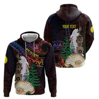 New Caledonia Kanaky Personalized Zip Hoodie Kagu Bird Emblem - Polynesian Pride