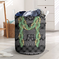 Hawai'i Paniolo Maile Twisted Lei Laundry Basket Obsidian Black