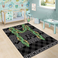 Hawai'i Paniolo Maile Twisted Lei Area Rug Obsidian Black