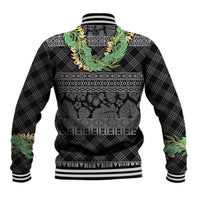 Hawai'i Paniolo Maile Twisted Lei Baseball Jacket Obsidian Black
