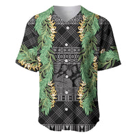 Hawai'i Paniolo Maile Twisted Lei Baseball Jersey Obsidian Black