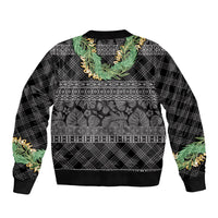Hawai'i Paniolo Maile Twisted Lei Bomber Jacket Obsidian Black