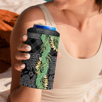Hawai'i Paniolo Maile Twisted Lei 4 in 1 Can Cooler Tumbler Obsidian Black