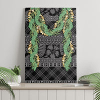 Hawai'i Paniolo Maile Twisted Lei Canvas Wall Art Obsidian Black