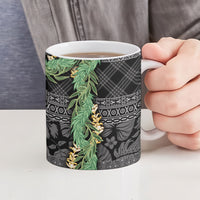 Hawai'i Paniolo Maile Twisted Lei Ceramic Mug Obsidian Black