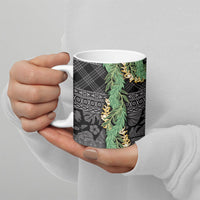 Hawai'i Paniolo Maile Twisted Lei Ceramic Mug Obsidian Black