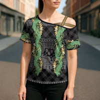 Hawai'i Paniolo Maile Twisted Lei Cross Shoulder Shirt Obsidian Black