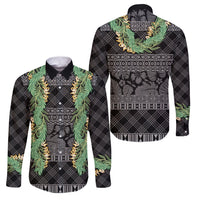 Hawai'i Paniolo Maile Twisted Lei Family Matching Summer Maxi Dress and Hawaiian Shirt Obsidian Black