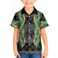 Hawai'i Paniolo Maile Twisted Lei Hawaiian Shirt Obsidian Black