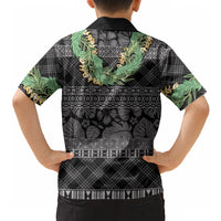 Hawai'i Paniolo Maile Twisted Lei Hawaiian Shirt Obsidian Black