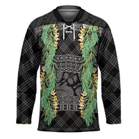 Hawai'i Paniolo Maile Twisted Lei Hockey Jersey Obsidian Black