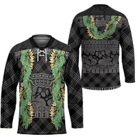 Hawai'i Paniolo Maile Twisted Lei Hockey Jersey Obsidian Black