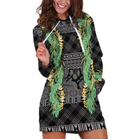 Hawai'i Paniolo Maile Twisted Lei Hoodie Dress Obsidian Black