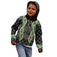 Hawai'i Paniolo Maile Twisted Lei Kid Hoodie Obsidian Black