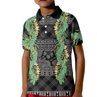 Hawai'i Paniolo Maile Twisted Lei Kid Polo Shirt Obsidian Black