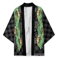 Hawai'i Paniolo Maile Twisted Lei Kimono Obsidian Black