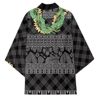 Hawai'i Paniolo Maile Twisted Lei Kimono Obsidian Black