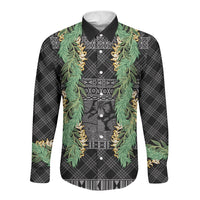 Hawai'i Paniolo Maile Twisted Lei Long Sleeve Button Shirt Obsidian Black