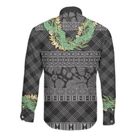 Hawai'i Paniolo Maile Twisted Lei Long Sleeve Button Shirt Obsidian Black