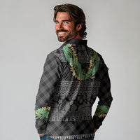 Hawai'i Paniolo Maile Twisted Lei Long Sleeve Polo Shirt Obsidian Black