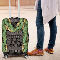 Hawai'i Paniolo Maile Twisted Lei Luggage Cover Obsidian Black