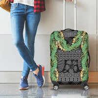 Hawai'i Paniolo Maile Twisted Lei Luggage Cover Obsidian Black
