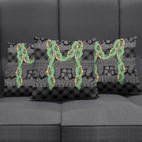 Hawai'i Paniolo Maile Twisted Lei Pillow Cover Obsidian Black