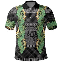 Hawai'i Paniolo Maile Twisted Lei Polo Shirt Obsidian Black
