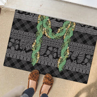 Hawai'i Paniolo Maile Twisted Lei Rubber Doormat Obsidian Black