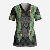 Hawai'i Paniolo Maile Twisted Lei Scrub Top Obsidian Black