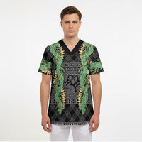 Hawai'i Paniolo Maile Twisted Lei Scrub Top Obsidian Black