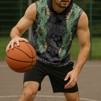 Hawai'i Paniolo Maile Twisted Lei Sleeveless Hoodie Obsidian Black