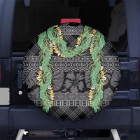 Hawai'i Paniolo Maile Twisted Lei Spare Tire Cover Obsidian Black
